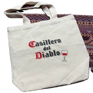 Customizable 8 oz Bleached <b>White</b> Cotton <b>Tote</b> <b>Bag</b> Eco-Friendly Self-Handle Shopping <b>Bags</b> with Letter Pattern Custom Logo - Product Image 1