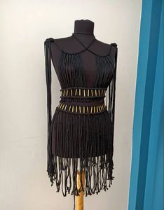 Melissa Macrame 2 piezas Set, Macrame Dress, Boho hippie Festival dress Top Women Macrame Beach Dress - Product Image 2