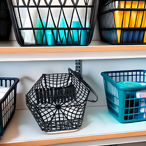Cesto in Plastica Nera Well Home con Set di Mollette per Organizzazione e Conservazione della Biancheria - Product Image 3