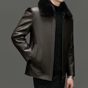 2025 meilleure qualité imperméable veste en cuir décontracté prix approprié saison d'hiver OEM Service personnalisable fourrure en gros - Product Image 6