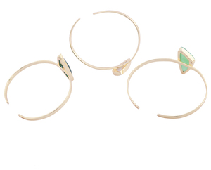 Pulsera de Calcedonia Rosa natural de diseño simple, brazalete ajustable chapado en oro de 18 quilates, joyería hecha a mano, brazalete abierto - Product Image 6