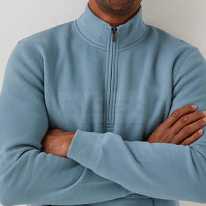 Sweat-shirt coupe-vent à demi-fermeture éclair en coton Sweat-shirt à demi-fermeture éclair avec logo personnalisé Sweat-shirt à séchage rapide à demi-fermeture éclair - Product Image 5