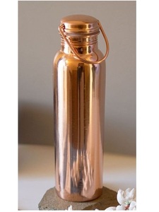 Bouteille d'eau en cuivre pur de qualité supérieure, étanche, récipient en cuivre ayurvédique pour la santé, 1000 ml, bouteille d'eau de sport sans couture pour le yoga et le bureau - Product Image 6