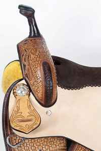Selle de cheval anglaise et occidentale de qualité supérieure | Selle de plaisir et de sentier en cuir de cow-boy avec arbre en bois | Équitation confortable - Product Image 2
