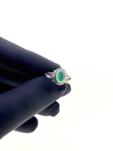 Pierre précieuse ovale en onyx vert véritable artisanale, sertie dans un cadre en argent sterling 925 massif, bijoux fins de luxe pour mariage - Product Image 3