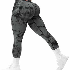 Venta al por mayor Premium 87% Nylon 13% Spandex Four-Way Stretch Fitness Wear Mujeres Leggings con transpirable cargado Vestido Deportes - Product Image 1