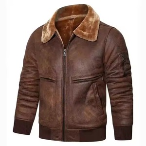 Premium Quality Leather Material <b>Men</b> <b>Jacket</b> With <b>Fur</b> Collar Popular Design with Custom Color <b>Men</b> Breathable Leather <b>Jacket</b> - Product Image 3