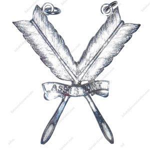 MASONIC CRAFT REGALIA OFICIALES COLLAR JOYA CHAPADO EN PLATA-JOYA SECRETARIA AUXILIAR - Product Image 1