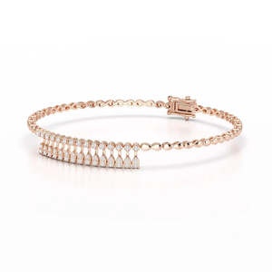 Bracelet tennis de luxe en or blanc 14KT avec diamants ronds cultivés en laboratoire couleur DEF VVS clarté 8 grammes cadeau parfait luxe - Product Image 5