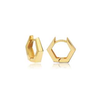 Elegant Geometric <b>Hoop</b> <b>Earrings</b> <b>Silver</b> Everyday Jewelry Handmade Turkish Wholesale 925 <b>Sterling</b> <b>Silver</b> Jewellery - Product Image 1