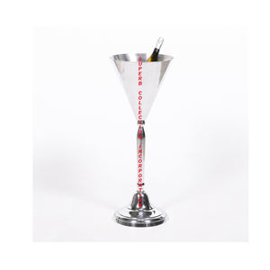 Soporte de cubo de hielo de vino de aluminio de Metal plateado hecho a mano más vendido y diseño de curva de alta calidad soporte de cubo de hielo para botella de vino - Product Image 3