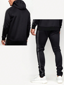 Conjunto Deportivo con Capucha para Hombre, Invierno, Grueso, Ecológico, con Franjas Laterales y Bloques de Color, Chándal Atlético a Precio Razonable - Product Image 2