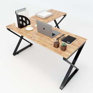 Escritorio Esquinero en Forma de L de Acero y Látex, Modular, Minimalista y de Lujo, con Patas Metálicas Ensambladas, Independiente, para Uso en el Hogar/Oficina - HBXC019 - Product Image 1