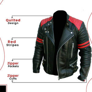 Vestes en cuir pour hommes à prix de gros Vestes en cuir véritable pour hommes 2025 Meilleure vente Veste en cuir sur mesure - Product Image 5