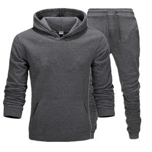 Conjunto básico de sudaderas con capucha de lana y pantalones de chándal para hombre, conjunto de chándal al por mayor, ropa deportiva, chándales, conjunto Unisex para correr Homme - Product Image 3