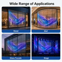 Pantalla LED de Malla Transparente para Interiores y Exteriores P3.91 P7.82, Pantalla LED de Rejilla para Fachadas de Vidrio, Escaparates y Escenarios