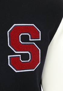 Veste universitaire pour homme, tendance, couleur noir et blanc, coupe ajustée décontractée, veste de baseball, veste universitaire en laine avec lettres - Product Image 4