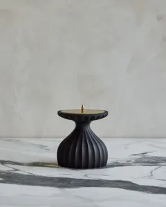 Support de bougie conique en marbre moderne et contemporain, finition naturelle, fait main, impression offset pour la décoration de la maison, occasions de Noël - Product Image 6