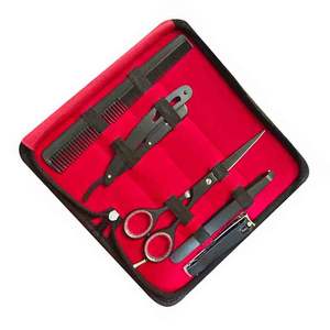 Kit de ciseaux de coiffeur de couleur noire Rasoir de coiffeur personnalisé et cisaillement de coupe amincissant 5.5 "ensembles de ciseaux en acier inoxydable - Product Image 4