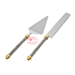 Ensemble de couteau à gâteau et de serveur pour mariage Restaurant Hôtel Utilisation 2025 Vente chaude Poignée de créateur faite à la main en métal - Product Image 6