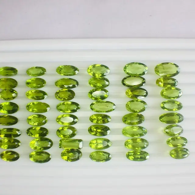 Péridot vert pierre naturelle à facettes poire coupe forme mixte bijoux personnalisés pierre précieuse en vrac 100% véritable péridot vert