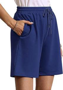 Pantalones Cortos de Punto Unisex de Algodón 100% Personalizados para el Verano 2025, Pierna Ancha, Casuales, con Estampado Moderno, Cintura Elástica Alta, Secado Rápido, Transpirables, para Mujer - Product Image 6