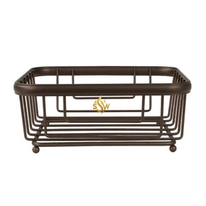 Porte-serviettes de forme carrée rustique couleur noire enduit de poudre dernière arrivée fil de fer fait accessoires de porte-serviettes de comptoir - Product Image 5