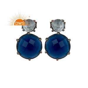 ร้อนขายเงินสเตอร์ลิงธรรมชาติหลายพลอยห้อยต่างหูผู้ผลิตเครื่องประดับที่กำหนดเอง - Product Image 1