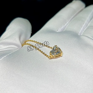 2.00ct VVS Lab พลอยเทียมรูปหัวใจพร้อมสร้อยคอทองคำละเอียดอ่อน10K สำหรับเป็นของขวัญครบรอบผู้หญิงได้รับการรับรองจากหิน CVD - Product Image 3