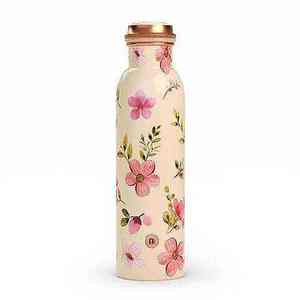 Most Selling Printed Flower Meena Copper <b>Water</b> <b>Bottle</b> Leakproof for Indoor & Outdoor <b>Gym</b> Usage Unisex <b>Bottles</b> In Copper Metal - Product Image 6