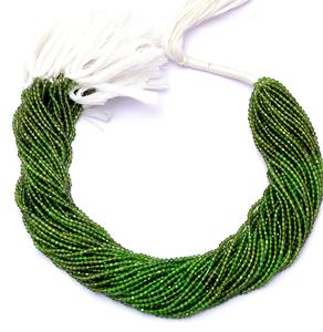 Natural Micro Chrome Diopside Faceted Green <b>Beads</b> Strand for Jewelry Setting-<b>Direct</b> From Manufacturer - Product Image 1