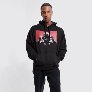 Sweat à capuche d'hiver pour hommes avec coupe confortable et motif solide sérigraphié en tissu polaire de coton à capuche pour hommes - Product Image 5