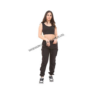 Nouveau modèle Pantalon de survêtement pour femme Taille élastique Pantalon cargo de jogging grande taille Vêtements de sport en coton personnalisés de haute qualité Vente en gros - Product Image 1