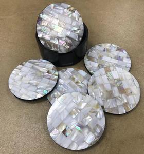 Posavasos de lujo hechos a mano con incrustaciones de nácar Premium 5mm de espesor alfombrillas y almohadillas para tazas de té - Product Image 2