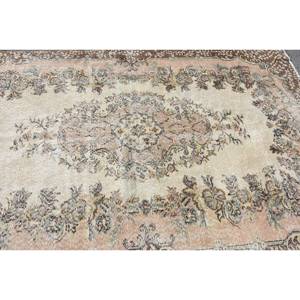 พรมขนสัตว์สีเบจสีน้ำตาล5.2x8.6ฟุตคลาสสิกดีไซน์แบบตุรกีสำหรับทางเข้าห้องนั่งเล่นหรือห้องนอนพร้อมแผ่นรองทำจากยาง - Product Image 5