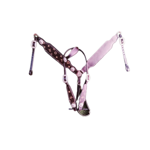 Premium Quality100% Genuine Leather Western <b>Beaded</b> One Ear Headstall & Breast Collar <b>Set</b> With Reins Wholesale Manufacturer - Product Image 1