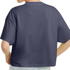 Vente en gros 2024 – Débardeurs extensibles en Spandex/Polyester pour femmes, T-shirts amples à manches courtes avec impression en relief, écologiques - Product Image 6