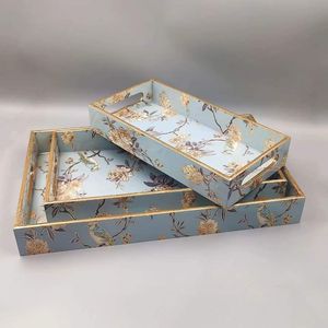 Juego de bandejas redondas de madera para servir con elegancia en cada servicio con esmalte impreso para decorar la cocina del hogar y la bandeja para servir en el restaurante - Product Image 2