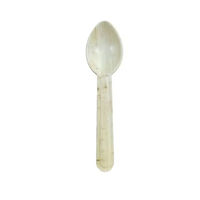 Cucharas Desechables Modernas y Sostenibles de Hoja de Palma de 16 cm, Cubiertos Biodegradables Ecológicos para Fiestas