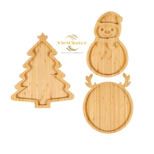 Assiette à collation en forme d'arbre de Noël et du Nouvel An créative de haute qualité plat en bois poli à des fins décoratives domestiques - Product Image 6
