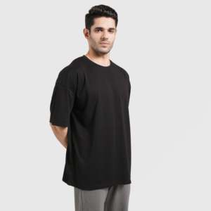 T-shirt robuste noir - Jersey 100% coton, poids du tissu 240g, broderie personnalisée compressée, impression sérigraphique, motif uni - Product Image 2