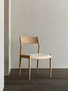 Silla de comedor de tela con cojín tejido para restaurante Silla de comedor moderna de madera maciza - Product Image 4