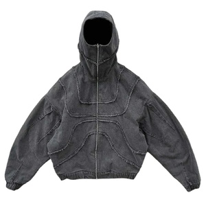 Sudadera con Capucha Personalizada al por Mayor de Alta Calidad con Logotipo Gráfico, Sudadera de Algodón Grueso, Estilo Oversize, Lavado Ácido, Sudadera Ninja para Hombre - Product Image 2