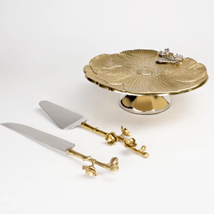 Juego de servir de oro rosa, cuchillo para pastel y juego de servidor perfecto para bodas, fiestas de cumpleaños y eventos, precio de fábrica al por mayor India - Product Image 3