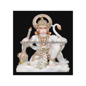 หินอ่อนสีขาวสวยไอดอลหนุมาน Murti - Product Image 1