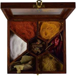 Organisateur de boîte à épices en bois de qualité supérieure avec séparateurs pour le stockage dans la cuisine des assaisonnements et condiments d'épices et d'herbes - Product Image 4