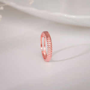 แหวนเชือกสีโรสโกลด์สไตล์วินเทจแหวนตราสัญลักษณ์สีเหลืองทองมีหมายเลขโรเดียมและแหวนเปิดชุบทอง - Product Image 3