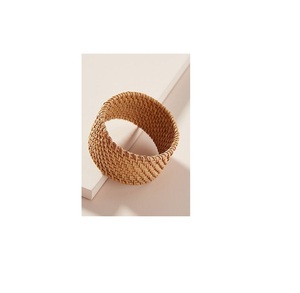 Vente en gros pas cher Anneau de serviette en rotin pour décoration de table avec strass et bling Anneau à boucle pour serviette de table - Product Image 1