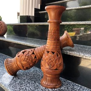 Florero de madera tallado a mano para decoración del hogar, florero de madera hecho a medida para interior - Product Image 2