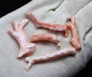 หินปะการังสีขาวธรรมชาติแบบหลวมจี้หินผิวปะการังขัดมัน30X7MM 48X6MM - Product Image 6